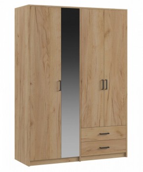 СВЕТЛАНА LOFT Шкаф 4 двери с зеркалом (дуб золотой) в Ханты-Мансийске - hanty-mansiysk.mebel24.online | фото