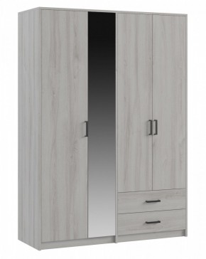 СВЕТЛАНА LOFT Шкаф 4 двери с зеркалом (сосна белая loft) в Ханты-Мансийске - hanty-mansiysk.mebel24.online | фото