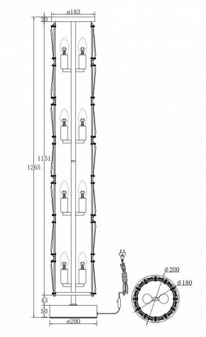 Торшер Maytoni Puntes MOD043FL-08G в Ханты-Мансийске - hanty-mansiysk.mebel24.online | фото 3