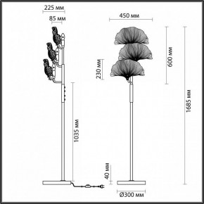 Торшер Odeon Light Ventaglio 4870/3F в Ханты-Мансийске - hanty-mansiysk.mebel24.online | фото 5