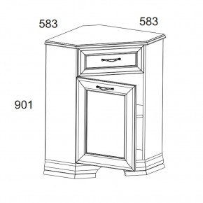 Тумба 1D1SU, TIFFANY, цвет вудлайн кремовый в Ханты-Мансийске - hanty-mansiysk.mebel24.online | фото 3