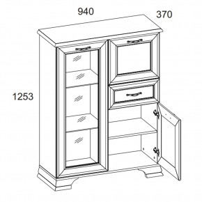 Тумба 1V2D1S, TIFFANY, цвет вудлайн кремовый в Ханты-Мансийске - hanty-mansiysk.mebel24.online | фото 2