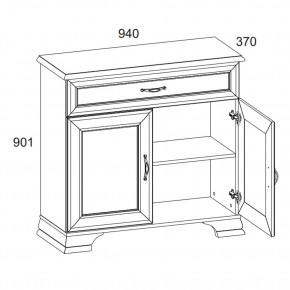 Тумба 2D1S, TIFFANY, цвет вудлайн кремовый в Ханты-Мансийске - hanty-mansiysk.mebel24.online | фото 3