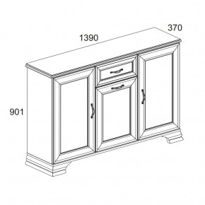 Тумба 3D1S, TIFFANY, цвет вудлайн кремовый в Ханты-Мансийске - hanty-mansiysk.mebel24.online | фото 2