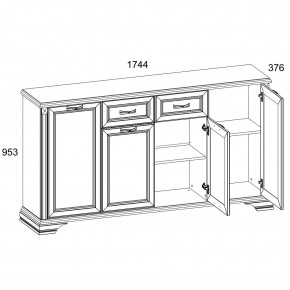 Тумба 4D1S, MONAKO, цвет Сосна винтаж/дуб анкона в Ханты-Мансийске - hanty-mansiysk.mebel24.online | фото 2