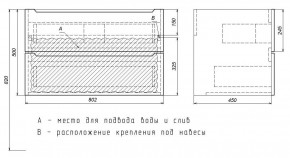 Тумба под раковину Uperwood Tanos 80 см, подвесная, белая/графит в Ханты-Мансийске - hanty-mansiysk.mebel24.online | фото 7