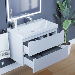 Тумба под раковину Uperwood Tanos 80 см, подвесная, белая матовая в Ханты-Мансийске - hanty-mansiysk.mebel24.online | фото 2