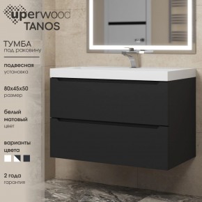 Тумба под раковину Uperwood Tanos 80 см, подвесная, черная матовая в Ханты-Мансийске - hanty-mansiysk.mebel24.online | фото 3