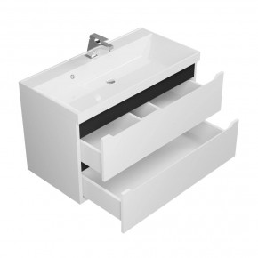 Тумба под раковину Uperwood Tanos 90 см, подвесная, белая/графит в Ханты-Мансийске - hanty-mansiysk.mebel24.online | фото 2