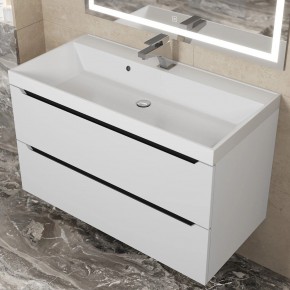 Тумба под раковину Uperwood Tanos 90 см, подвесная, белая/графит в Ханты-Мансийске - hanty-mansiysk.mebel24.online | фото 9