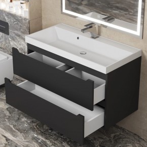 Тумба под раковину Uperwood Tanos 90 см, подвесная, черная матовая в Ханты-Мансийске - hanty-mansiysk.mebel24.online | фото 10