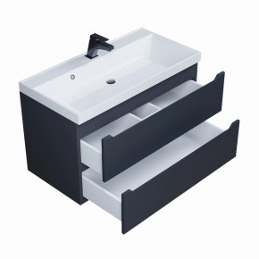 Тумба под раковину Uperwood Tanos 90 см, подвесная, черная матовая в Ханты-Мансийске - hanty-mansiysk.mebel24.online | фото 2