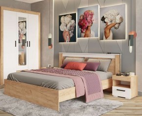 Тумба прикроватная Адель дуб крафт золотой/белый в Ханты-Мансийске - hanty-mansiysk.mebel24.online | фото 3
