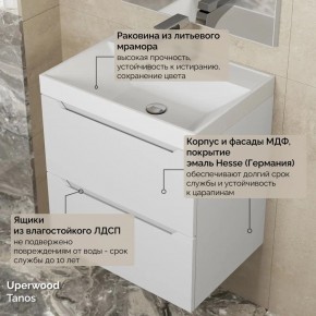 Тумба с раковиной Uperwood Tanos 50 см, подвесная, белая матовая в Ханты-Мансийске - hanty-mansiysk.mebel24.online | фото 6