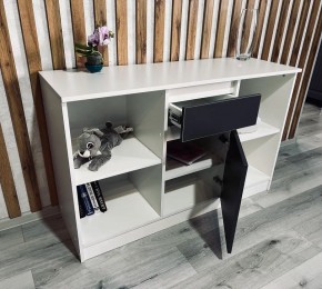 Тумба ТВ малая Парус (Белый/Графит) в Ханты-Мансийске - hanty-mansiysk.mebel24.online | фото 2
