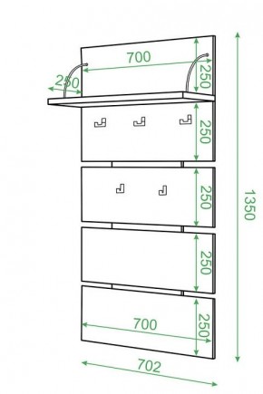 Вешалка настенная Домино нельсон СТ-50 в Ханты-Мансийске - hanty-mansiysk.mebel24.online | фото 2